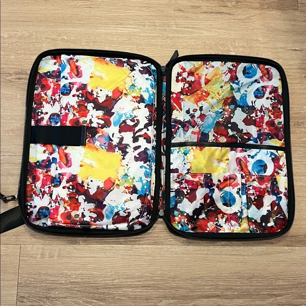 Robert Graham Black Leather Acadia Laptop Bag Sleek Professional Design - Picture 7 of 13